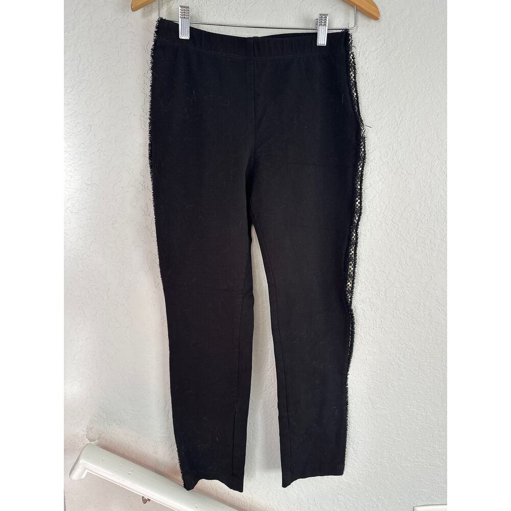 Karen Kane Black Gold Checkerboard Race Flag Stretchy Pants Pullon Party Y2K